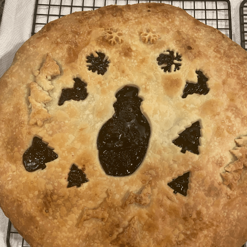 Custom Pie with Christmas cutouts